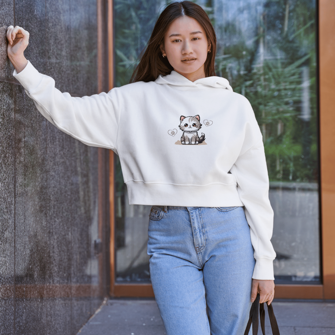 Cute Little Cat | Women’s Cropped Hoodie 🐱✨