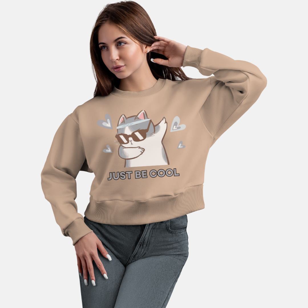 Just Be Cool | Women’s Cropped Hoodie ✨